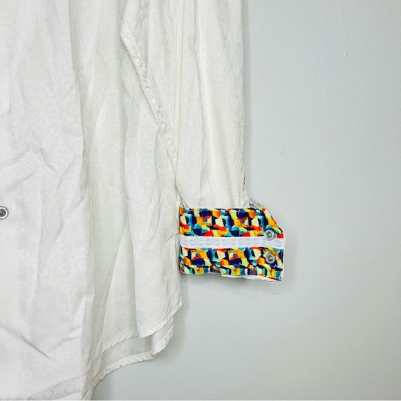 Robert Graham White Flip Cuff Casual Button Up 2XL - Picture 3 of 6
